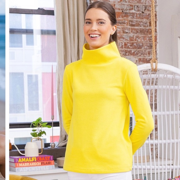 NWT Dudley Stephens Yellow Cobble Hill Turtleneck Sweater - Picture 1 of 10